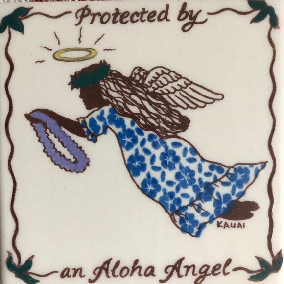 Aloha Angel Blessing Ceramic Tile From the Banana Patch Studio Kauai - Picture 4 of 7
